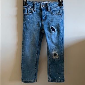 Toddler Boys Karate Skinny Paint Splatter Jean